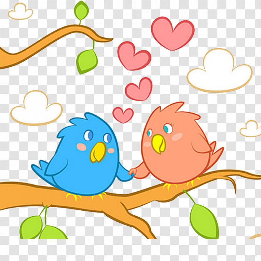 Falling In Love Couple - Flower - Lovely Birds Transparent PNG