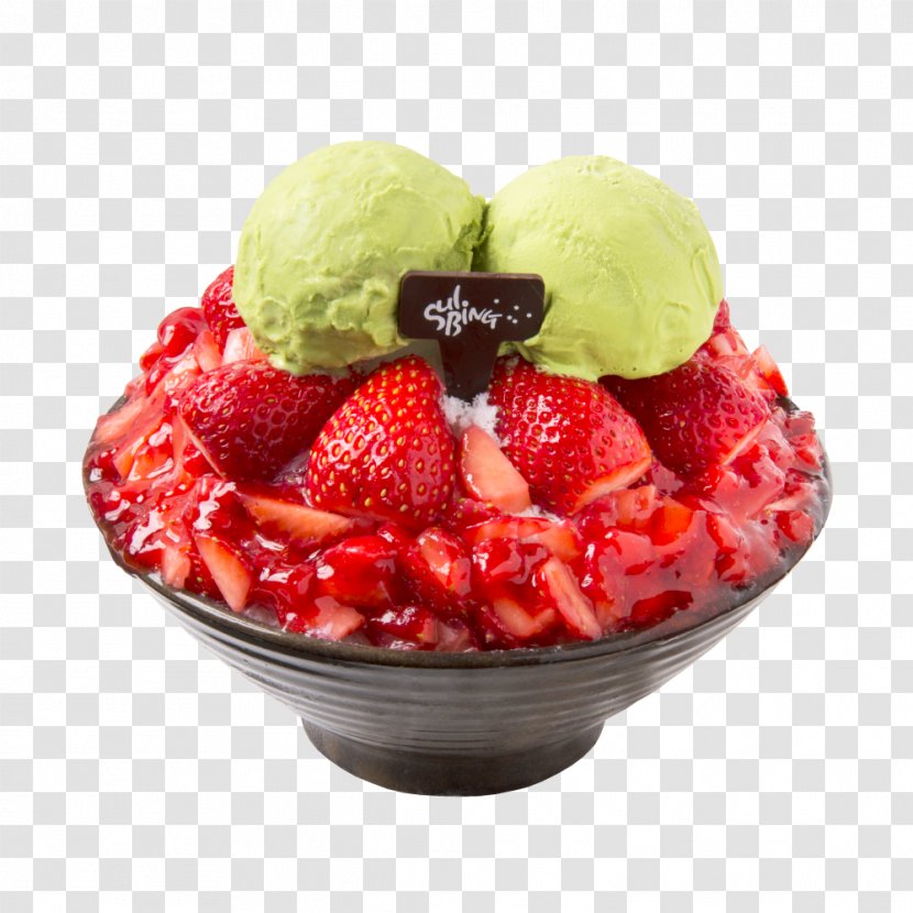 Sundae Kakigōri Matcha Frozen Yogurt Ice Cream Transparent PNG