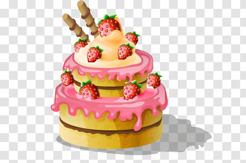 Coffee Birthday Cake Cupcake - Buttercream - Hand-painted Strawberry Transparent PNG