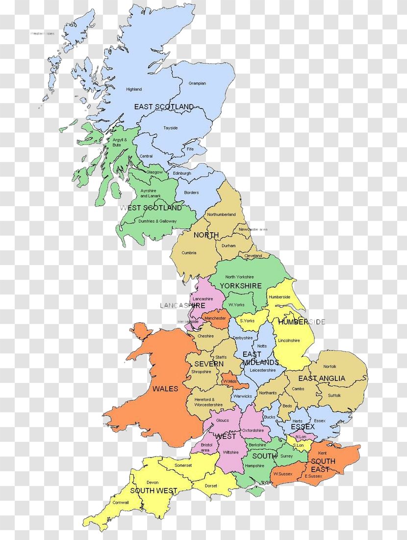 Wales Regions Of England Map Counties The United Kingdom - English Transparent PNG