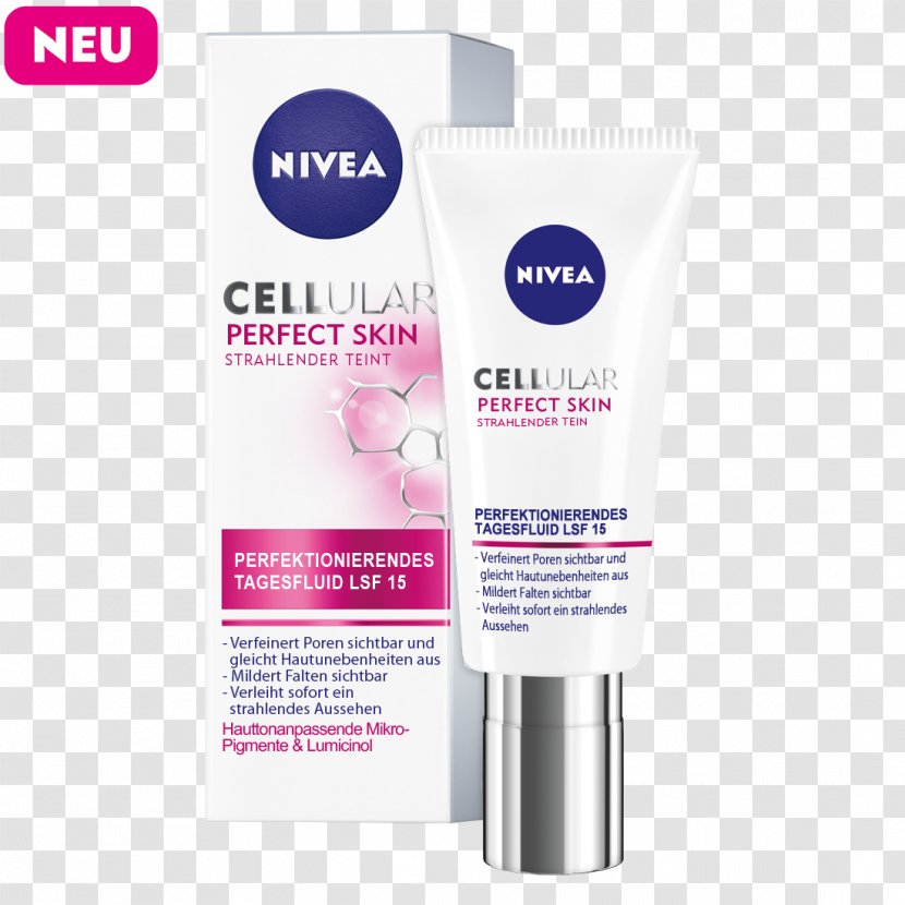 NIVEA CELLular Perfect Skin Tagesfluid Cream Lotion - Laser Transparent PNG