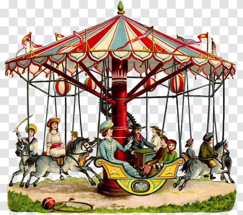 Carousel Midway Clip Art - Recreation - Vintage Circus Transparent PNG