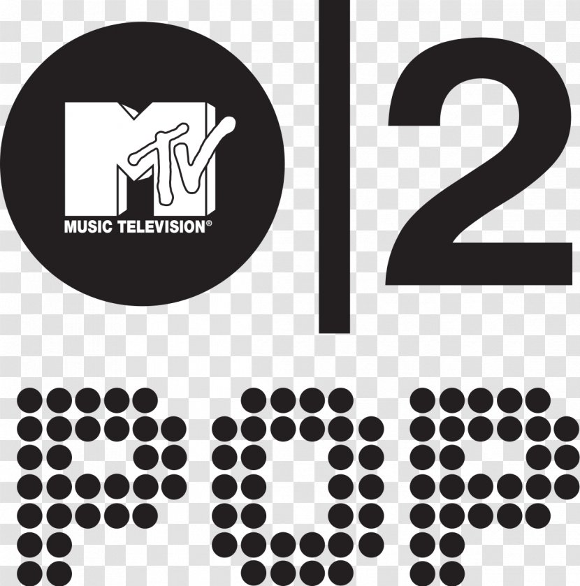 MTV2 Pop Television Channel Logo - Text - Black And White Transparent PNG