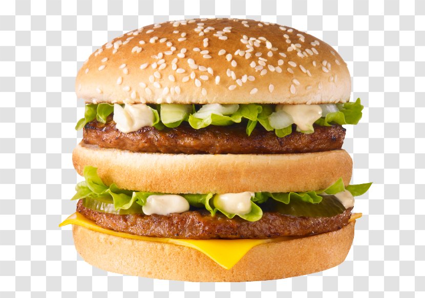 McDonald's Big Mac Cheeseburger Hamburger Whopper Patty - Fast Food - Double Cheese Transparent PNG