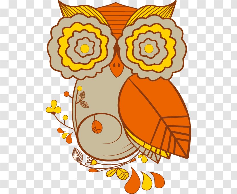 Owl Autumn Clip Art - Flower - Vector Splicing Transparent PNG