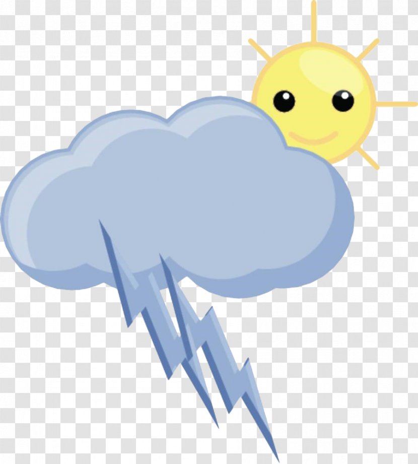 Photography Cloud Thunder Clip Art - Cartoon - Hand-painted Weather Icon Transparent PNG