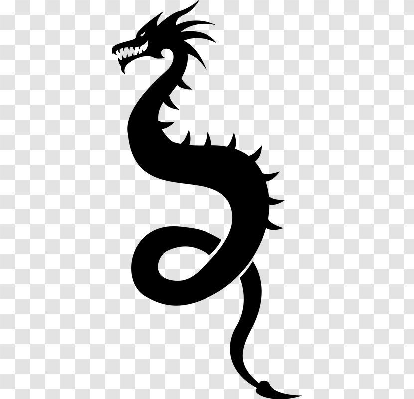 Dragon Clip Art - Monochrome Transparent PNG