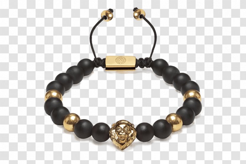 Bracelet Gemstone Bead Necklace Gold - Onyx - Homemade Transparent PNG