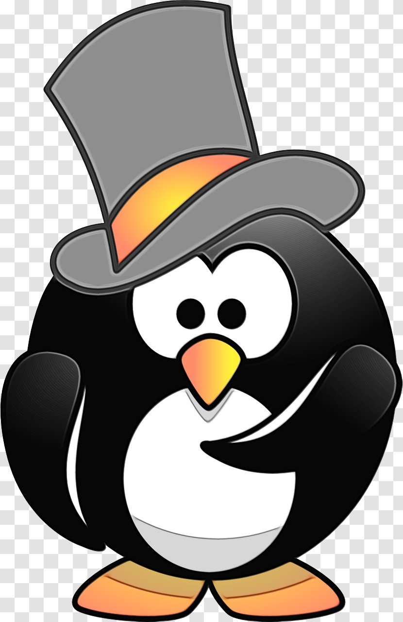 Penguin - Paint - Hat Fictional Character Transparent PNG