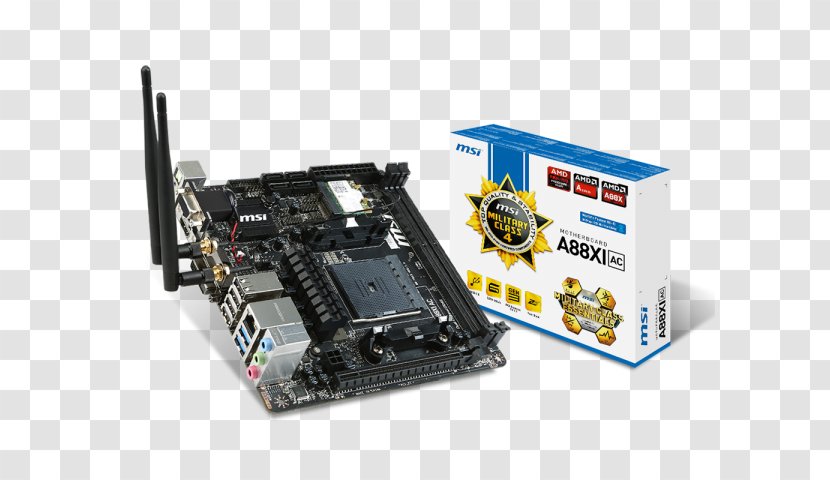 Mini-ITX MSI A88XI AC V2 - Computer Hardware - MotherboardMini ITXSocket FM2+AMD A88XSocket FM2+Socket Fm2 Transparent PNG