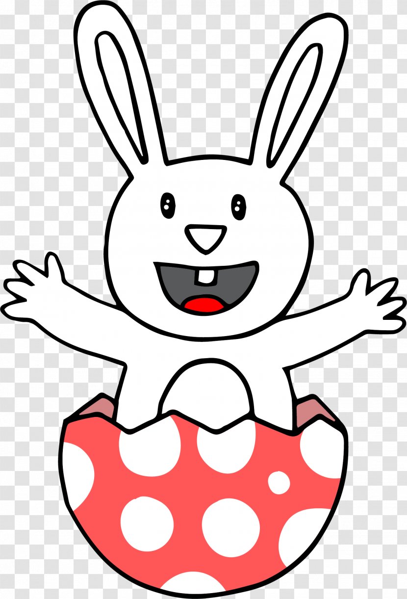 Domestic Rabbit Easter Bunny Clip Art - Black And White - American Egg Design Transparent PNG