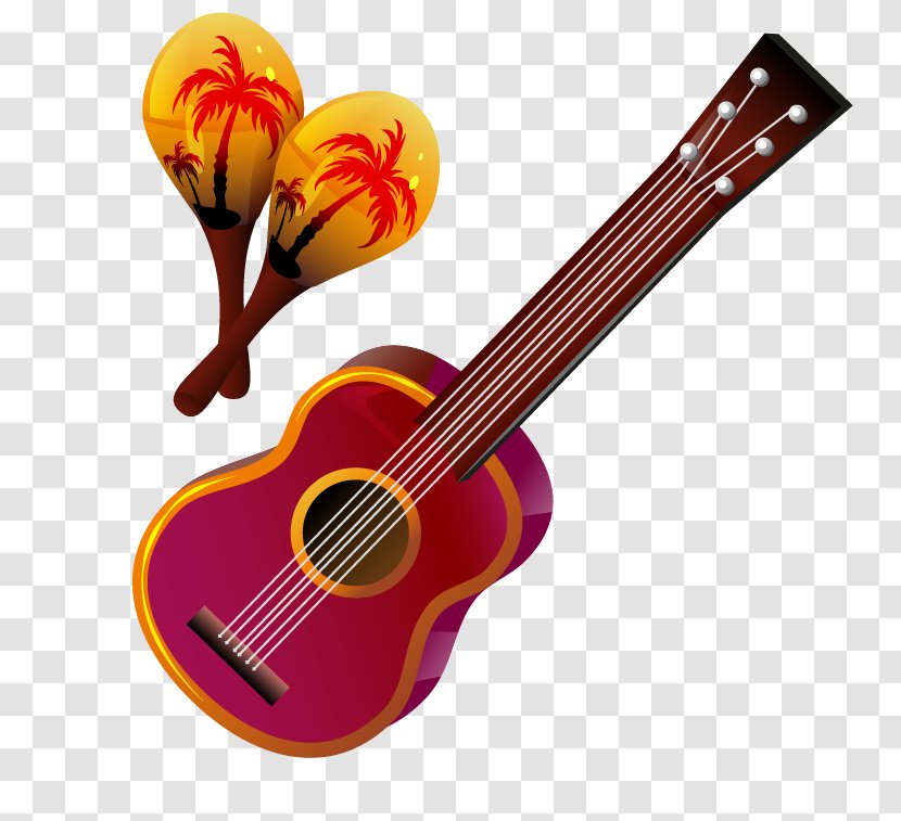 Euclidean Vector Guitar Illustration - Silhouette - Hand-painted Sand Hammer Transparent PNG