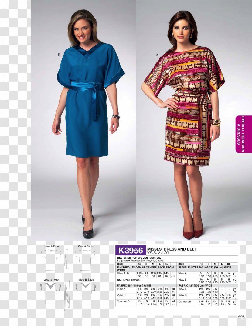 Sewing Ruffle Dress Fashion Pattern - Knitting - Supplies Transparent PNG