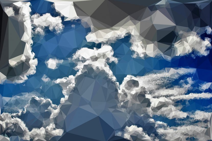 Cloud Sky Low Poly Storm Daytime - Blue Transparent PNG