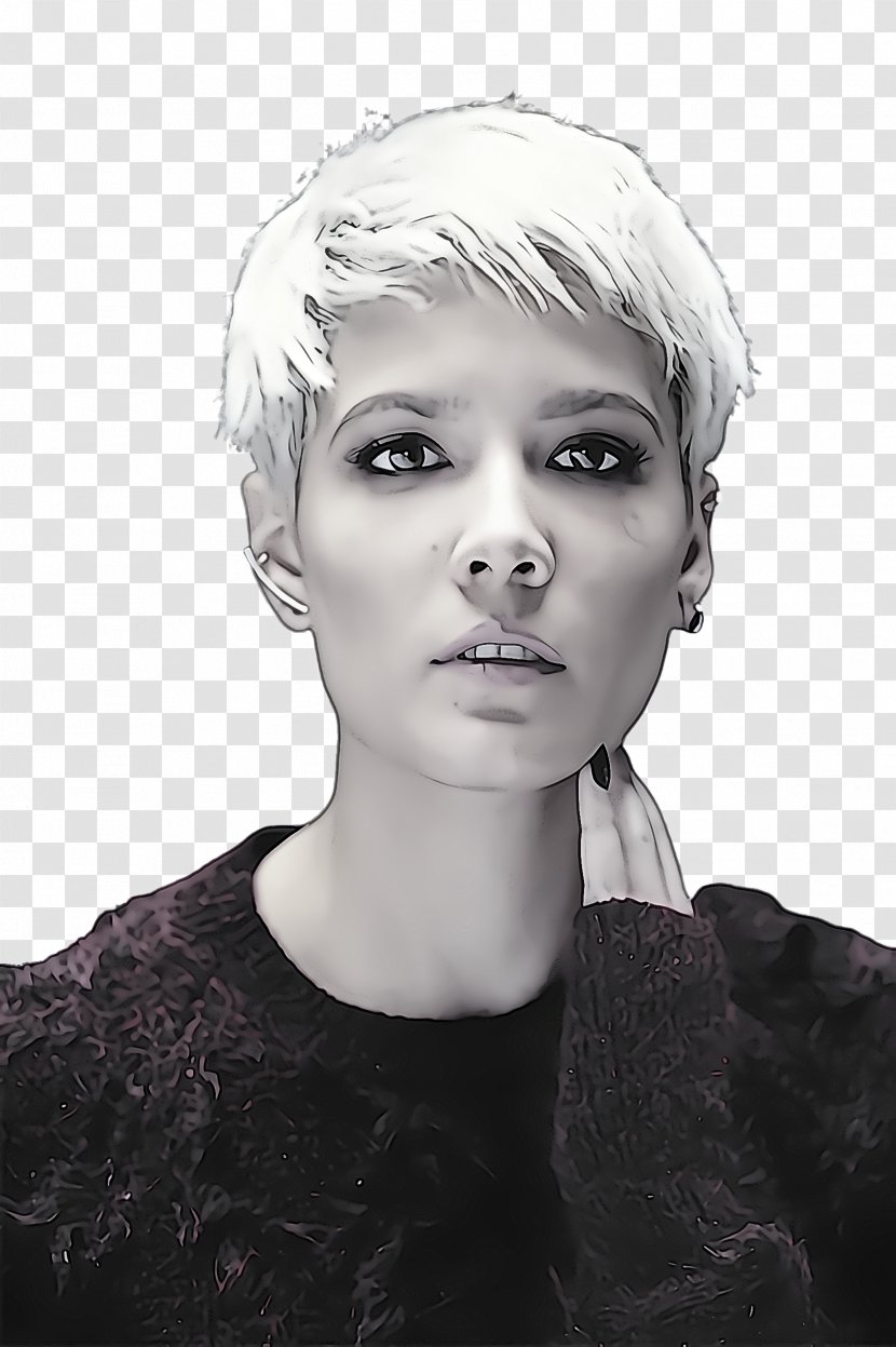 Hair Face White Hairstyle Portrait - Head Beauty Transparent PNG