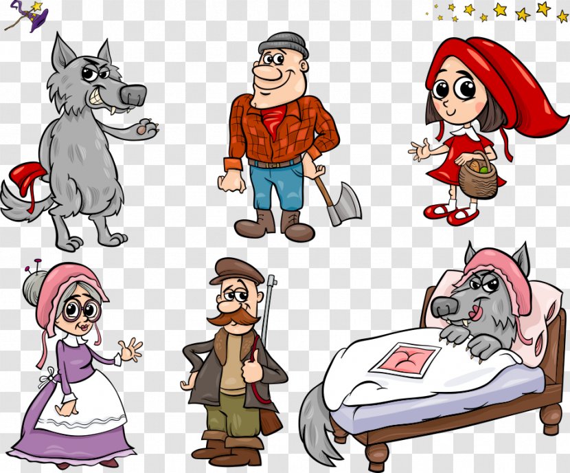 Big Bad Wolf Little Red Riding Hood Fairy Tale Illustration - Three Pigs - Vector And The Transparent PNG