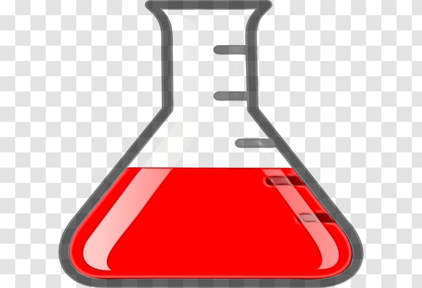 Laboratory Flasks Beaker Erlenmeyer Flask Science - Experiment - Red Research Transparent PNG