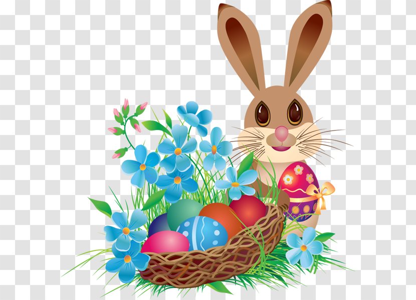 Easter Bunny Basket Clip Art - Flower - Eggs Transparent PNG