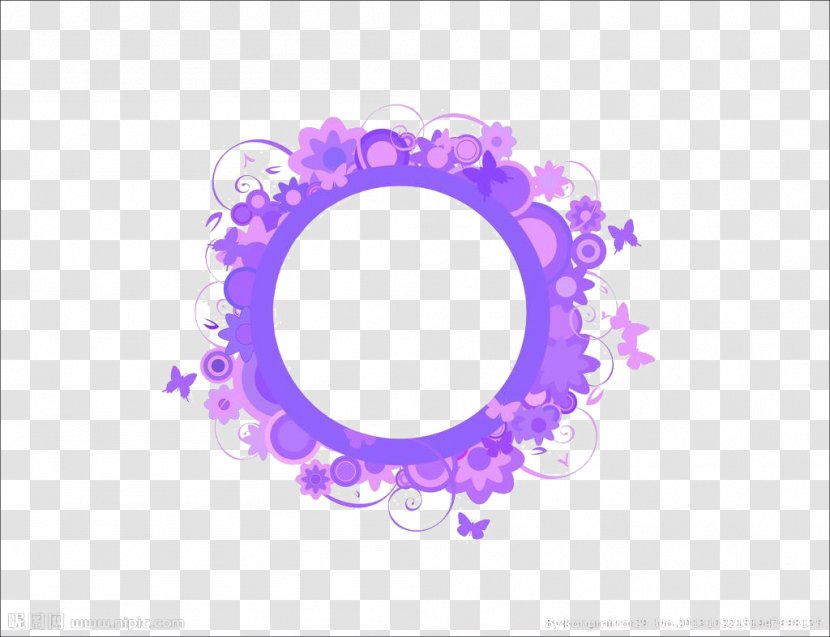 Flower - Purple Frame Material Transparent PNG