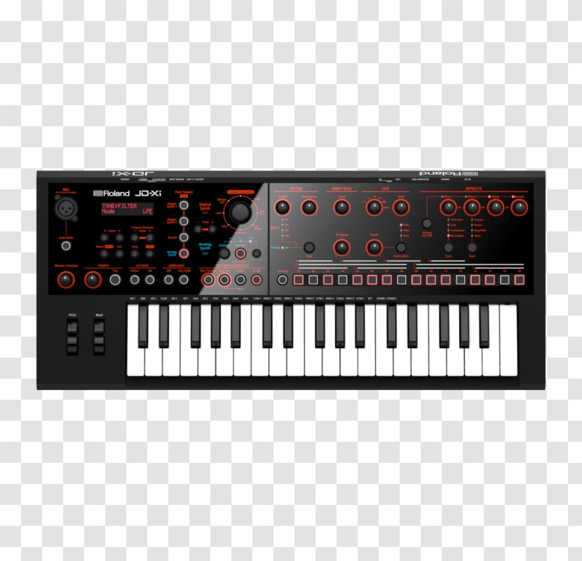 Roland JD-800 JD-XA Sound Synthesizers Analog Synthesizer Juno-DS 88 - Heart - Key Transparent PNG