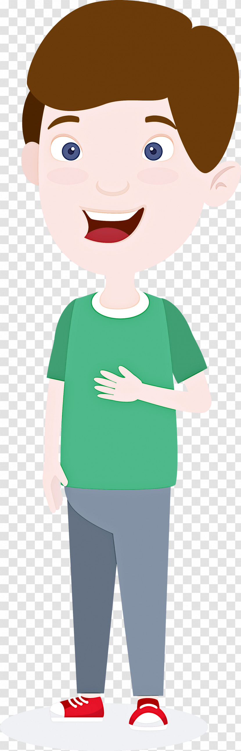 Green Cartoon T-shirt Sleeve Smile Transparent PNG