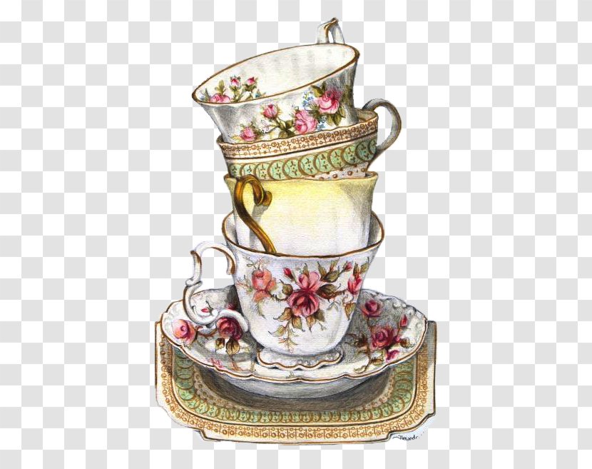 Teacup Coffee Tea Set - Porcelain - Ivan Transparent PNG