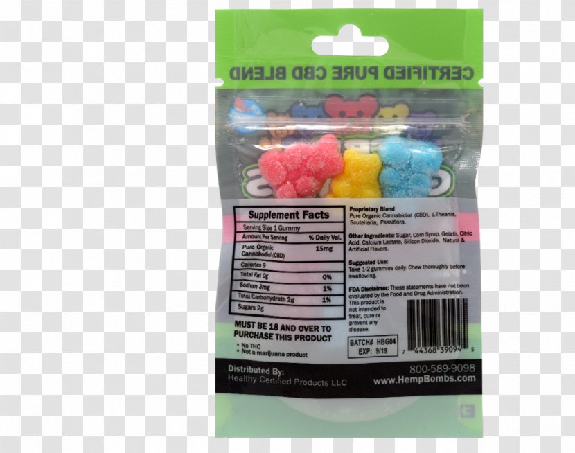 Gummi Candy Cannabidiol Gummy Bear Hemp Cannabis Transparent PNG