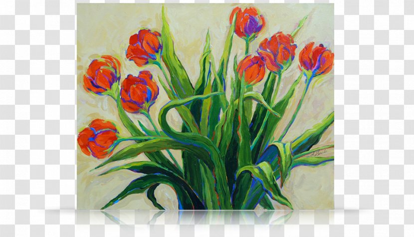 Floral Design Tulip Cut Flowers Still Life Acrylic Paint Transparent PNG