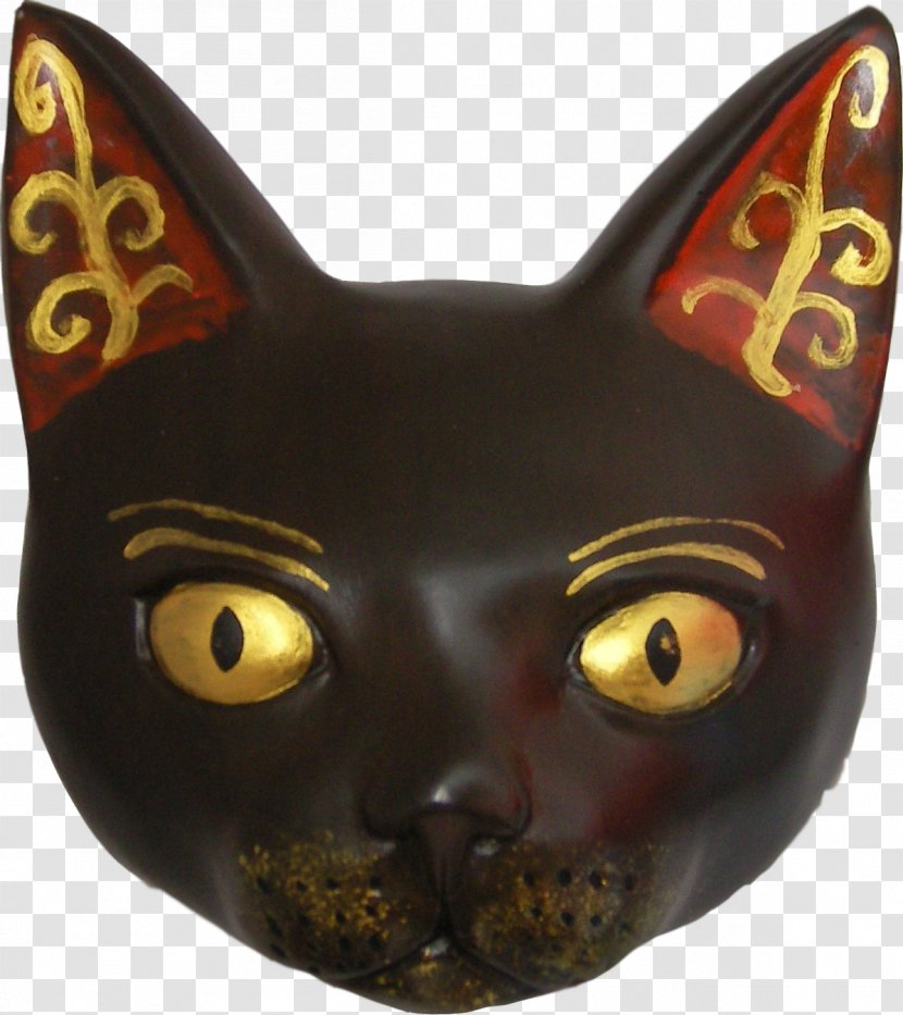 Black Cat Mask Sphynx Whiskers Bastet - Masque Transparent PNG