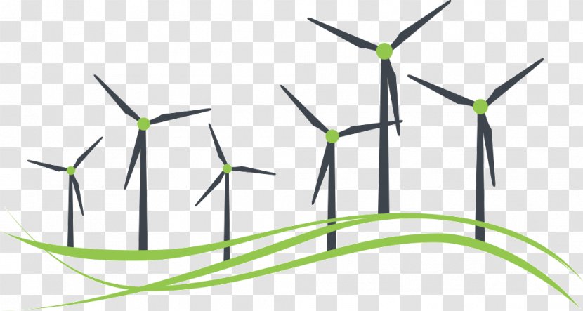 Wind Turbine Energy Line Transparent PNG