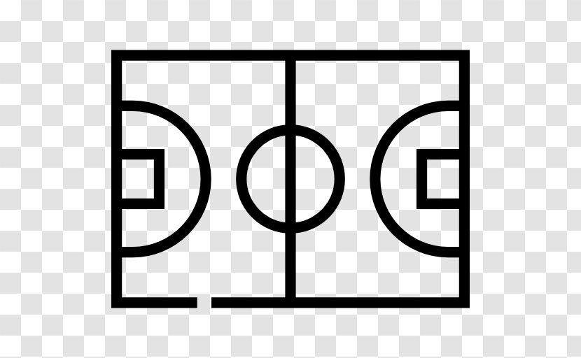 Basketball Court Sport Football Pitch - Black And White - Cartoon Transparent PNG