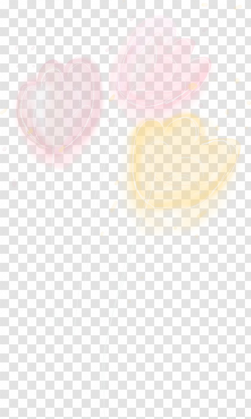 Pink Heart Beige Transparent PNG