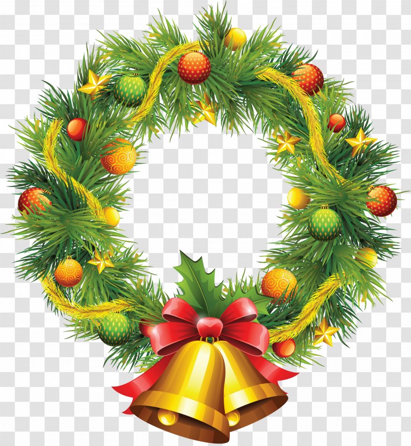 Lala Shop Christmas Decoration Reindeer Santa Claus - Fir - Wreath Transparent PNG