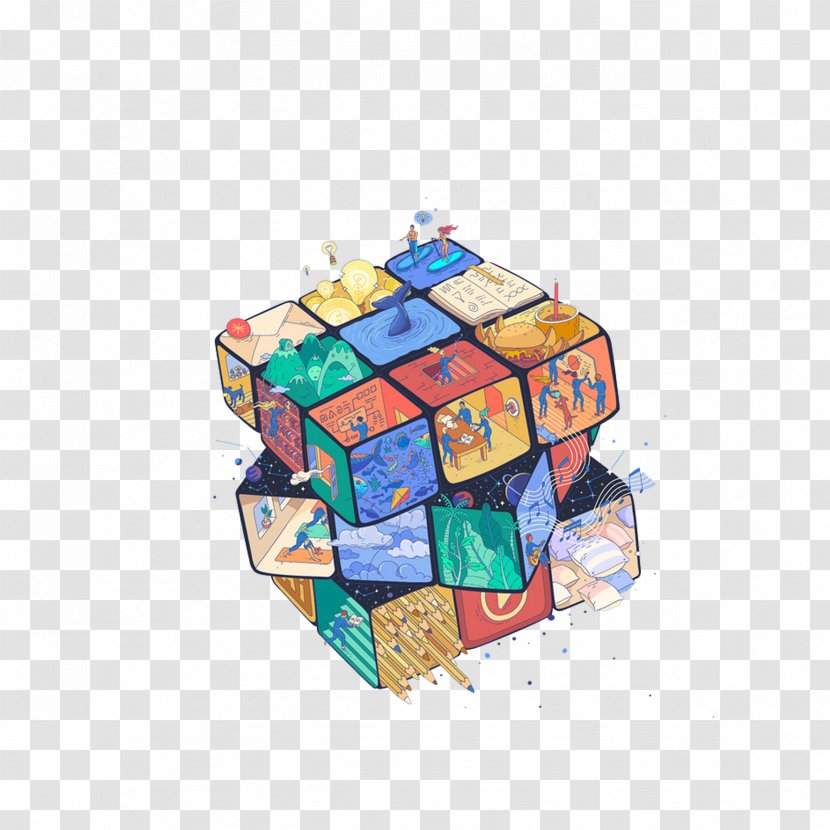 Art Illustrator Designer Illustration - Rubik's Cube Transparent PNG