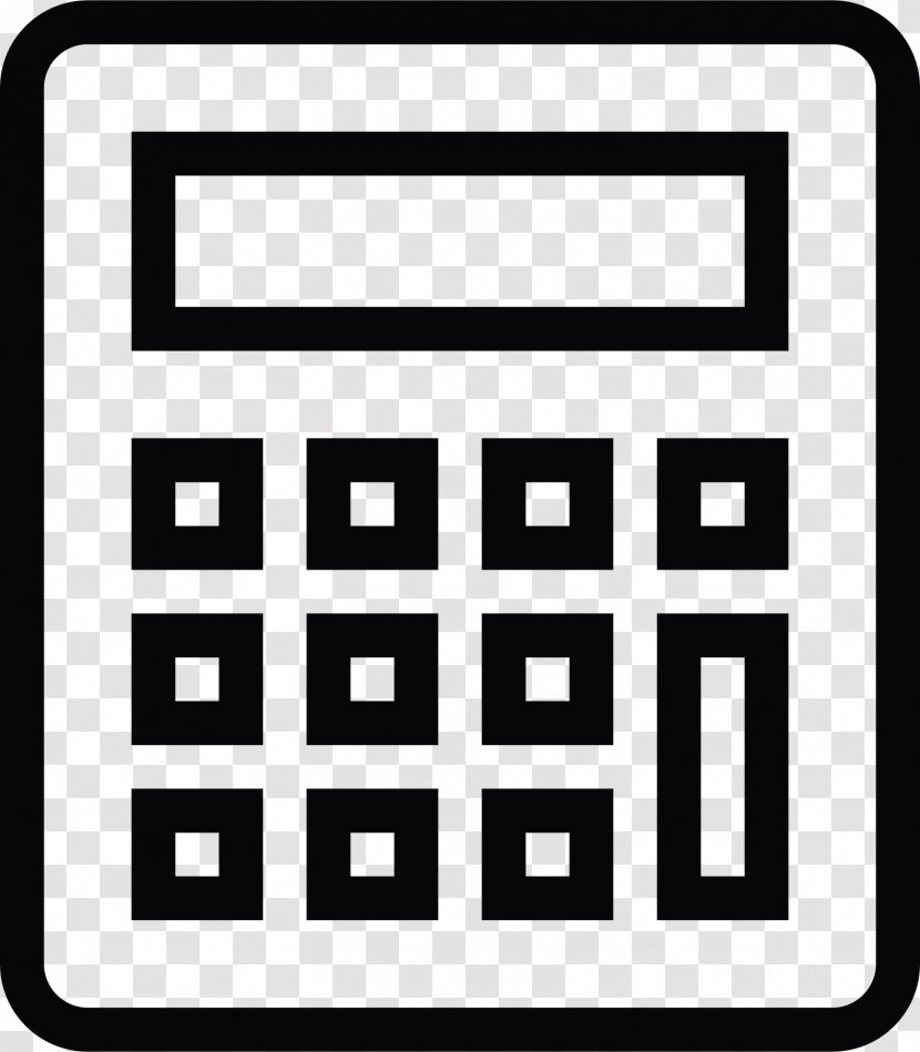 Vector Graphics Image Illustration - Black - Calculator Icon Transparent PNG