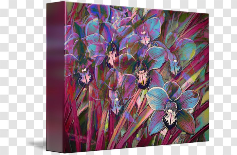 Boat Orchid Acrylic Paint Modern Art Orchids Flora - Mouse Mats - Purple Transparent PNG