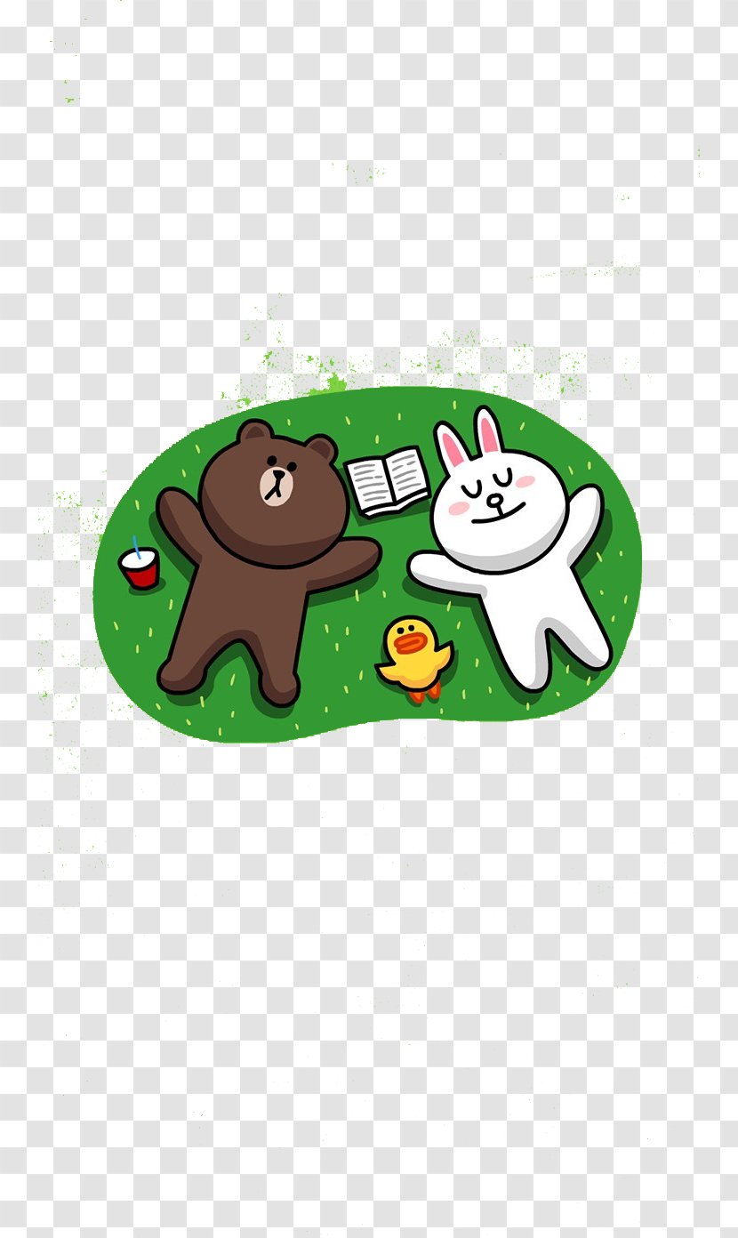LINE BROWN FARM Free Line Sticker Bear - Tree - And Rabbit Flat Transparent PNG