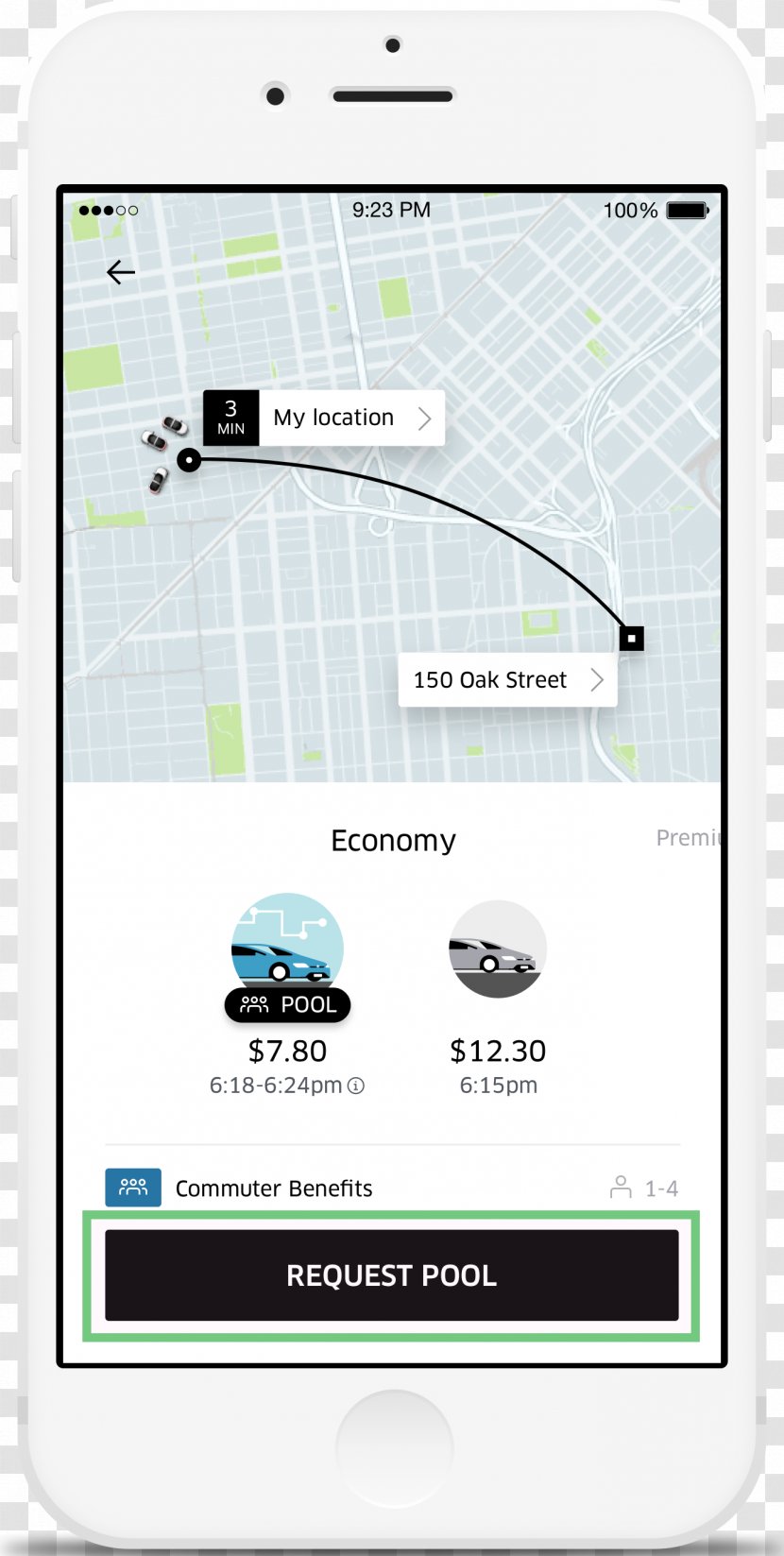 Smartphone Uber Taxi Mobile App E-hailing - Decorative Card Transparent PNG