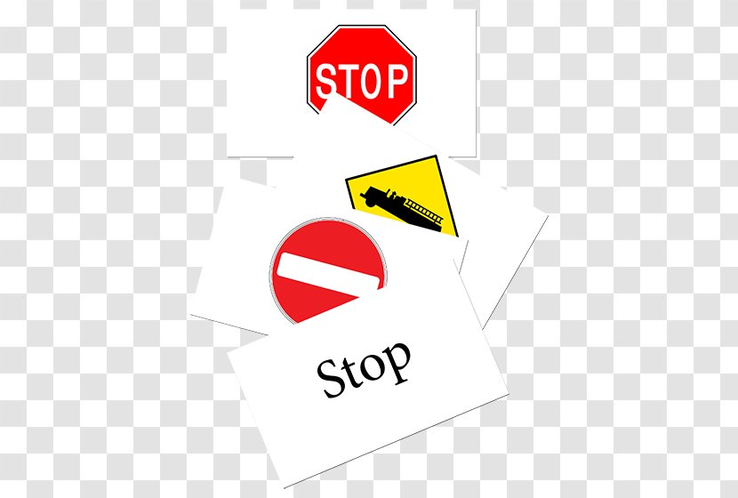 Flashcard Traffic Sign Road - Text - Cars Posters Transparent PNG