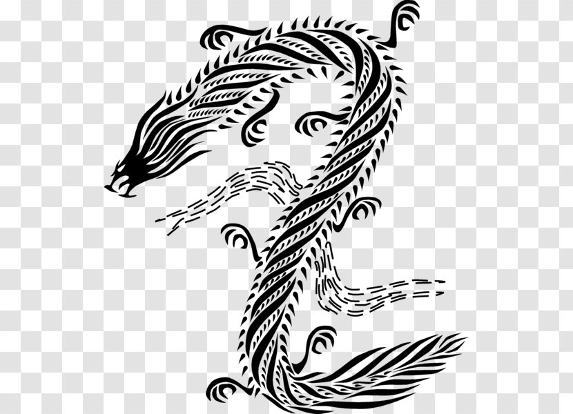 Chinese Dragon Black And White Clip Art - Vertebrate - Images Transparent PNG