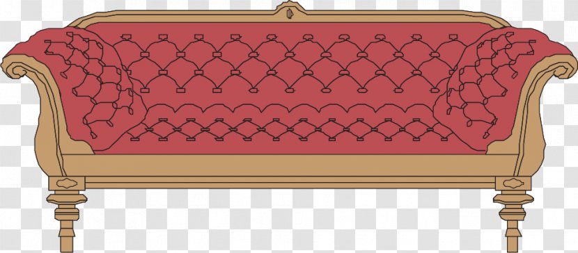 Loveseat Table Couch - Chair - Vector Painted Red Sofa Transparent PNG