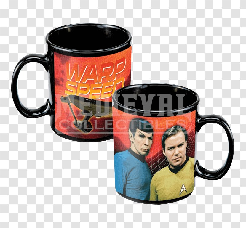 James T. Kirk Spock Coffee Mug Star Trek - Ceramic - Thermos Transparent PNG