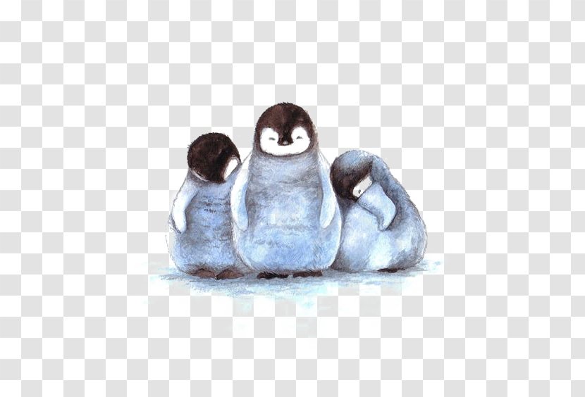 Baby Penguins Art Drawing Watercolor Painting - Sculpture - Hand Drawn Penguin Transparent PNG