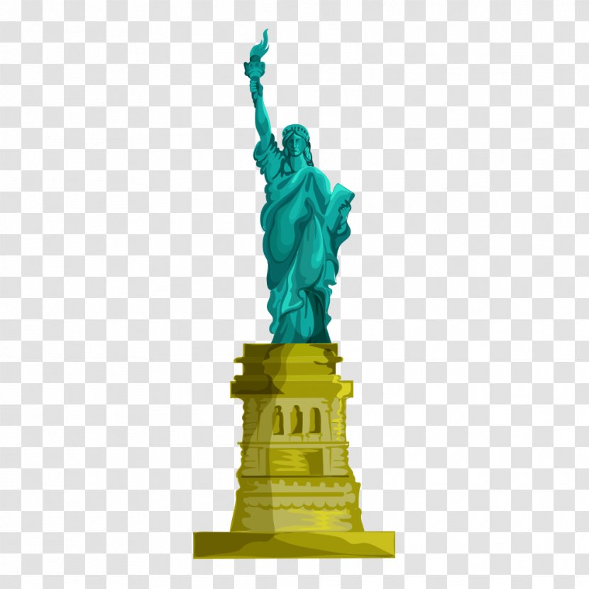 Statue Of Liberty Eiffel Tower Monument Clip Art - Drawing Transparent PNG
