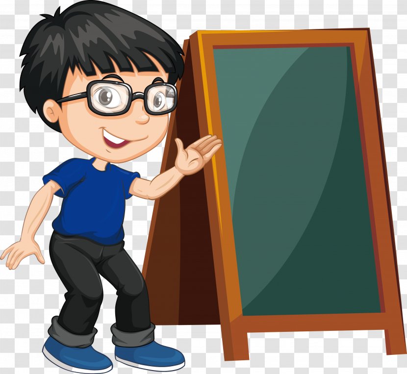 Student Royalty-free Boy Illustration - Photography - Vector Blackboard With Transparent PNG