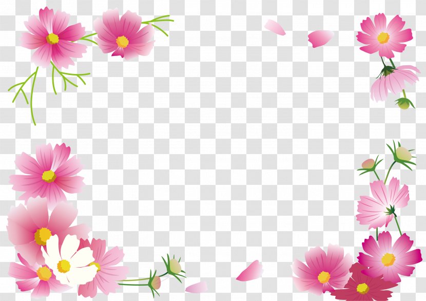 Autumn Frame - Summer - Cosmos Flower .Others Transparent PNG