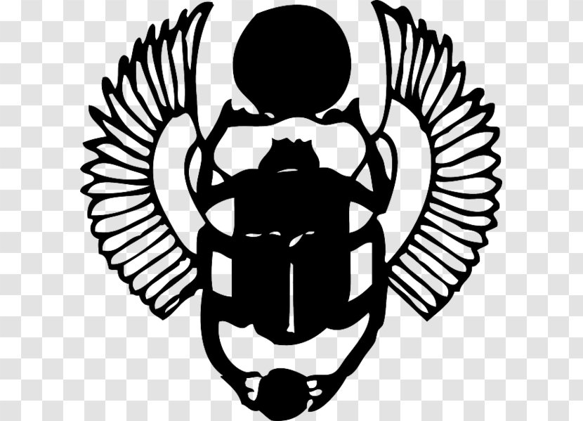 Scarab Beetle Ancient Egypt Clip Art - Black And White Transparent PNG