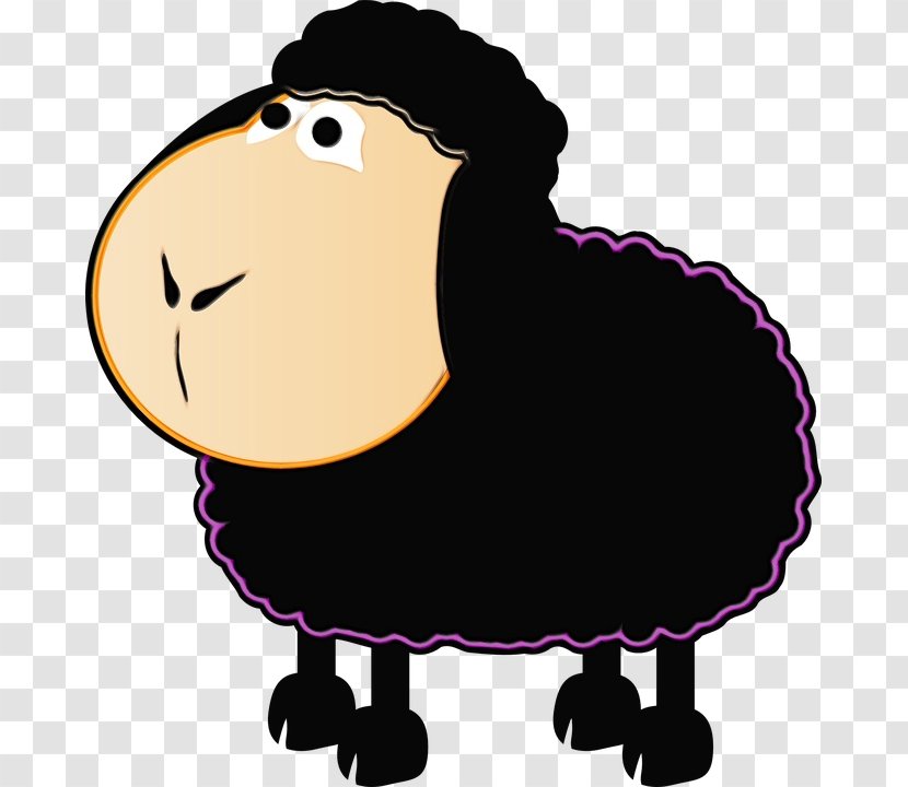 Sheep Cartoon - Baa Black Transparent PNG