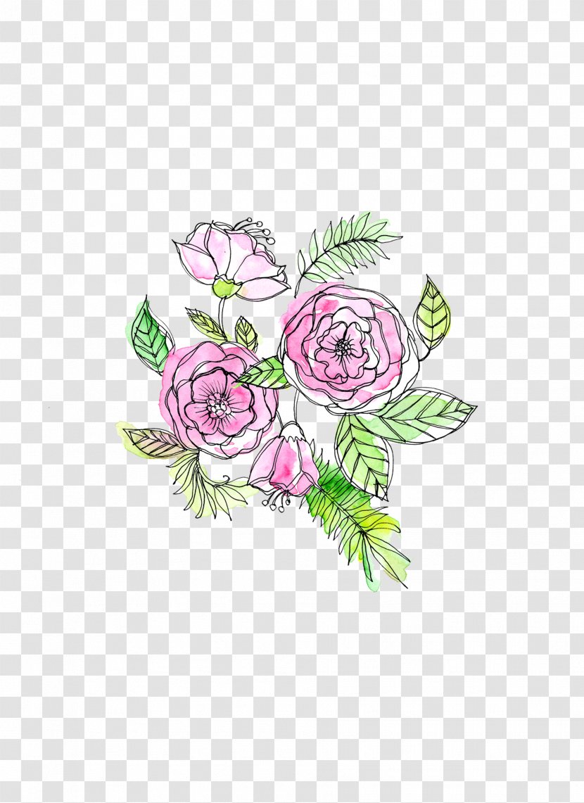 Bouquet Of Flowers Drawing - Rose Order - Pedicel Floristry Transparent PNG