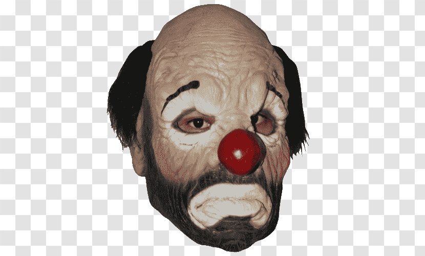 Evil Clown Mask Costume Pierrot - Creepy Vintage Head Transparent PNG
